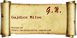 Gajdics Milos névjegykártya